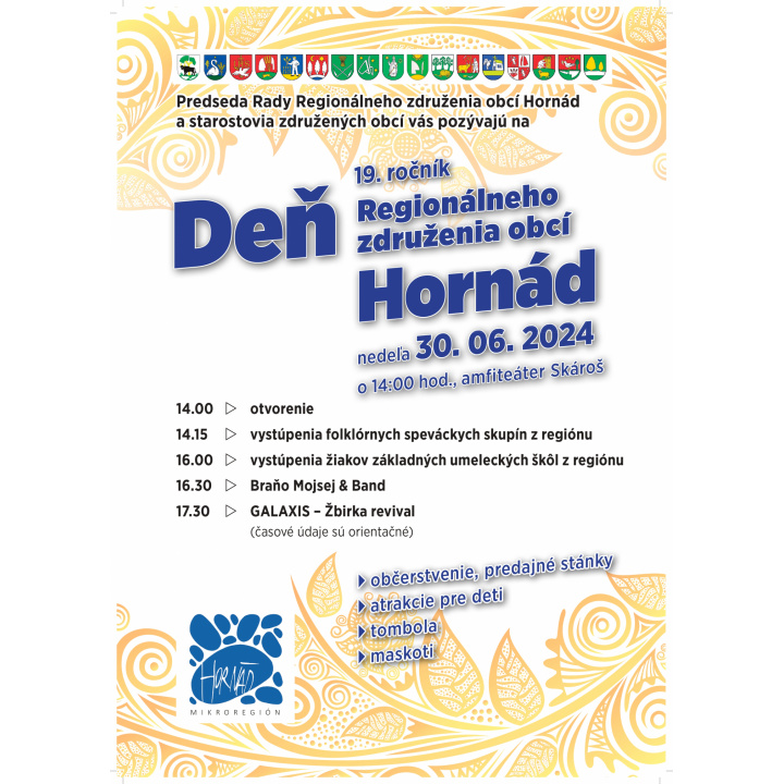 Pozvánka na 19. ročník - Dni regionálneho združenia obci Hornád
